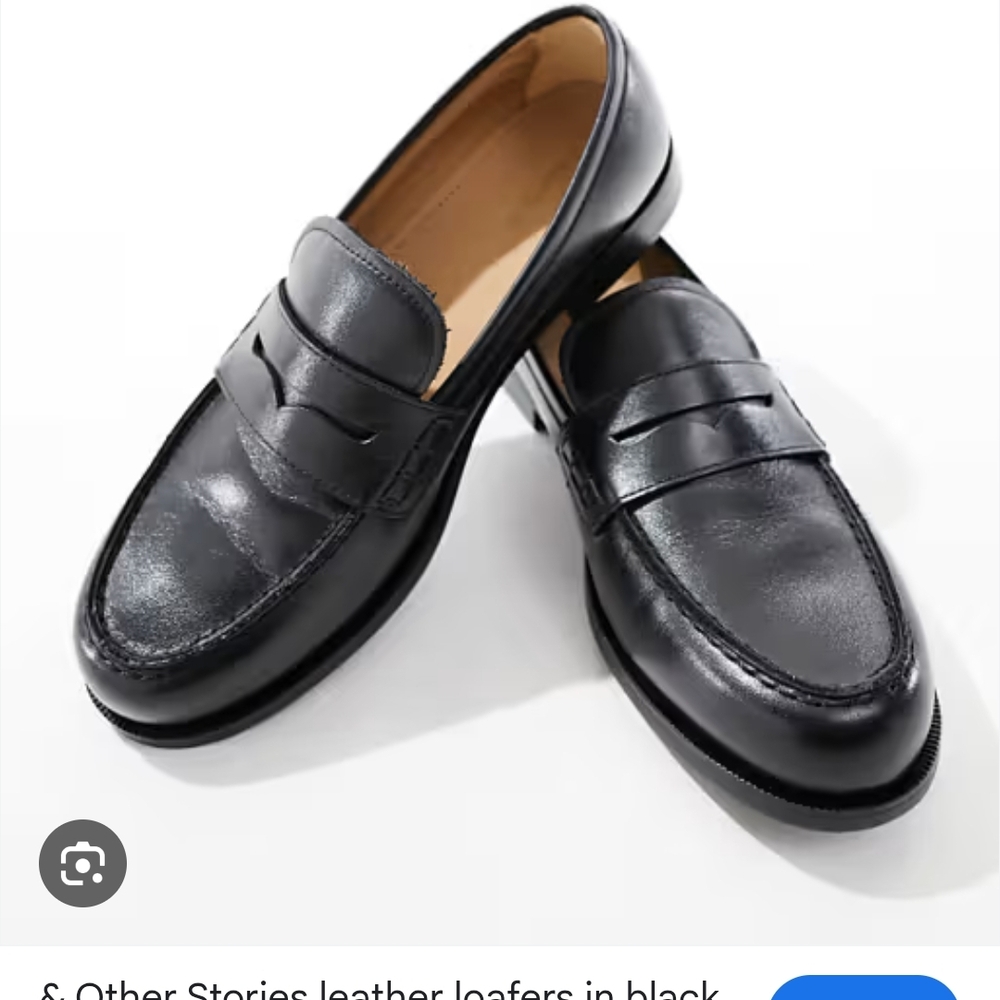 Black Leather Loafers for Women's Used
